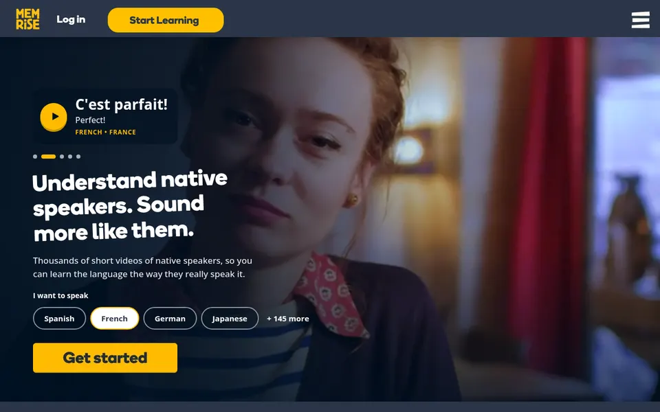 Memrise home page: Understand native speakers. Sound more like them.