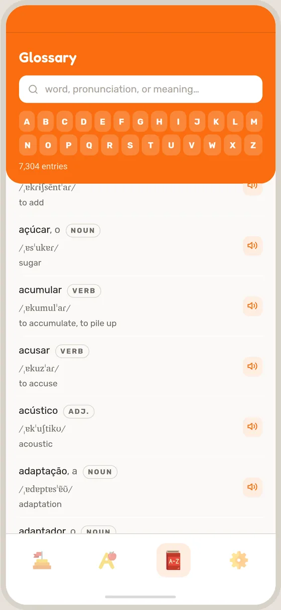 Searching the Glossary
