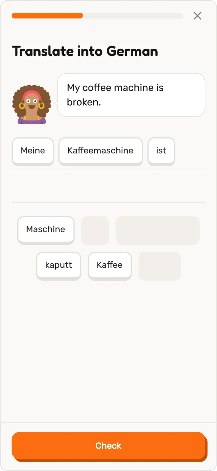 Put the word together in a Speeku German lesson