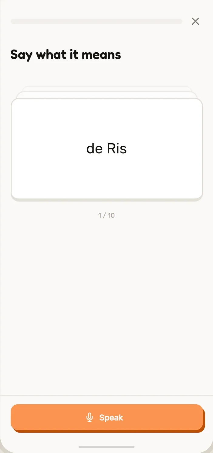 Say what it means in a Speeku Swiss German lesson